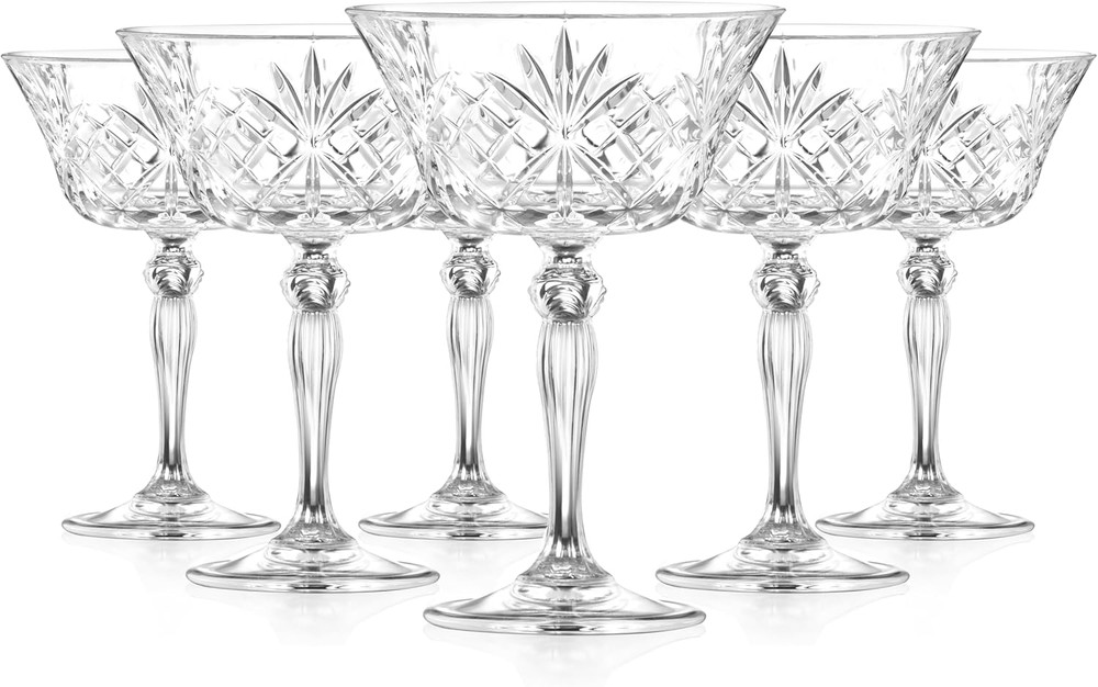Elegant Champagne Coupe Glasses – Set of 6 for Wine & Desserts