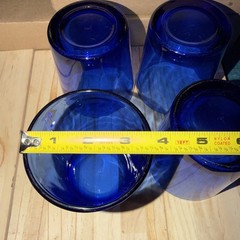 LIBBEY FLARE COBALT BLUE DOUBLE OLD FASHIONED GLASSES LOT OF 4