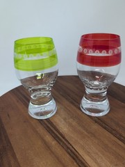 Lot Of Two Calypso by Colony Iced Tea Glasses Tumblers Weighted 7″ tall 20 oz