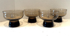 VTG.LOT/4 ANCHOR HOCKING? SMOKEY GLASS DESSERT SERVING GLASSES 3 » X3 3/4″ MCM