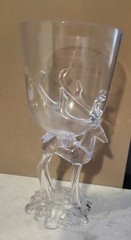 4 Reindeer Buck Antler ELK Christmas Party Wine Goblet clear Pool Friendly 7″