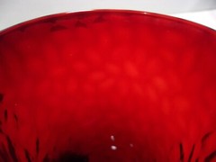 Set of 4 ~Arc Arcoroc France Ruby Red Vercors Hammered Drinking Glasses/Tumblers