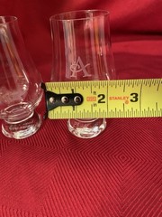 Pair Glencairn Crystal THE GLENCAIRN GLASS Whiskey Bourbon Glasses Monogram “A”