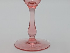 Vtg. Fry Glass Pink Straight Optic Water Goblets Floral Pattern Fry73 Set Of 7