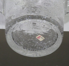 La Verrerie de Biot France Mouth Blown Art Glass Bottle Cooler Bubbles Signed