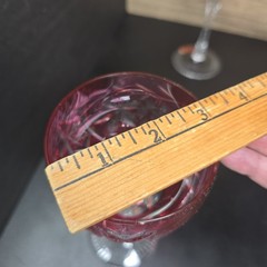 PAIR Nachtmann / Ajka Garnet Red Crystal 7 5/8″ Wine Hock Glass Bohemian