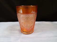 Vintage Fenton Marigold Carnival Glass Bouquet Pattern Tumbler
