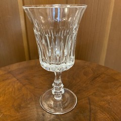 Gorham Crystal DE MEDICI Wine Glass Water Goblet PERFECT Cut Dots Vertical Lines