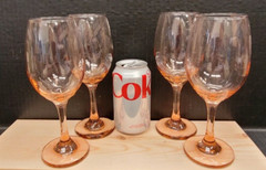 *Set of 4* ROSE/CORAL/PINK/SALMON 8.25″ Wine/Water/Spritzer Glasses/Modern
