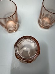 Set of 4 Vintage 4” Pink Depression Glass Glasses Arcoroc France (RR38)