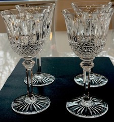 Saint St. Louis France Crystal Tommy Goblets Wine Glasses – 7 3/4 Set of 4