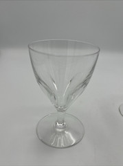 Val St Lambert Water Goblet Glass Gevary Pattern 5 1/8″ Tall Set of 4