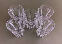 5 Lenox Butterfly Meadow Clear Crystal Bees Double Old Fashioned Glasses 4 3/8»