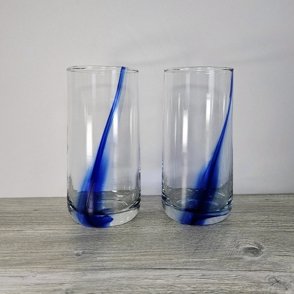 Greenbrier’s Blue Ribbon Highball Clear Drinking Glasses (Set of 2) 16 Oz