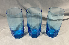 3 CRISTAR Aqua Turquoise Sky Blue Amadeus Glass Cooler Tumbler Replacement
