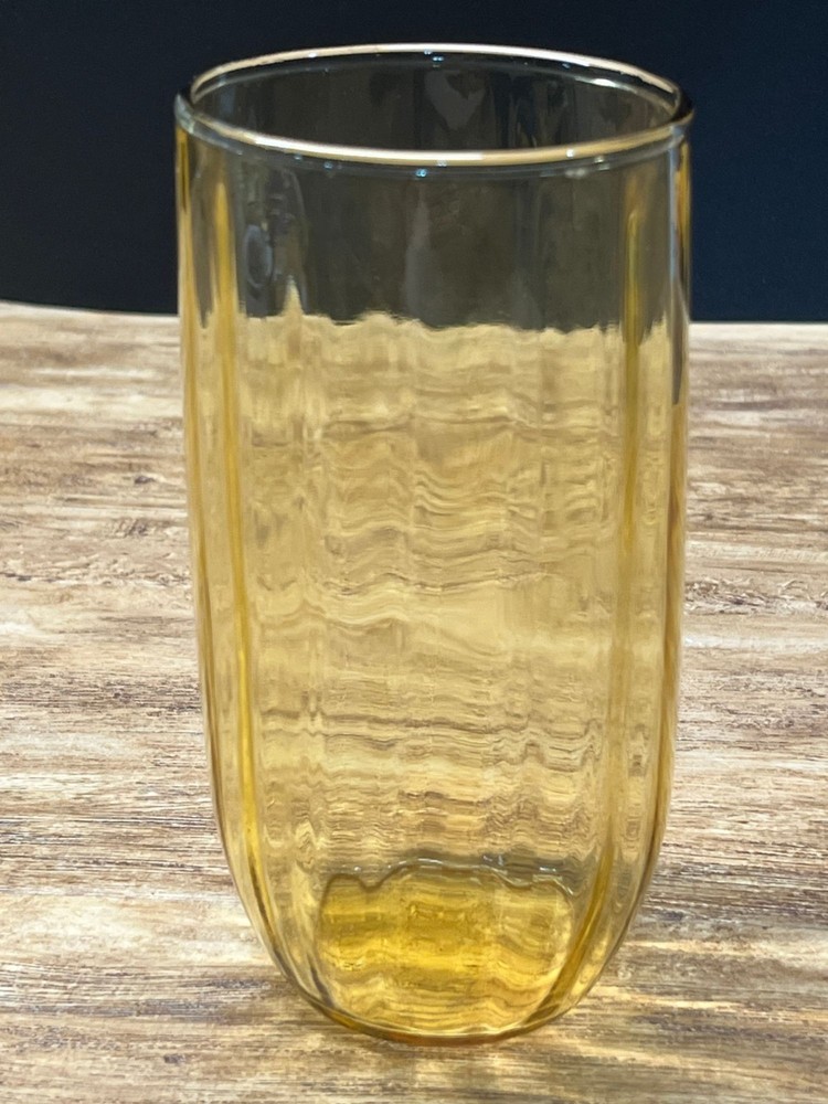 Anchor Hocking Regal Gold Honey Swirl Tumblers Vintage Set of Two (2)