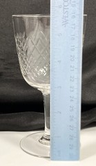 Vtg German Rhein Kristall Diamond Cut Glass Crisscross Wine Water Goblet 5 3/4″