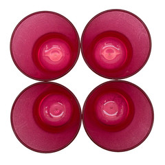 Set of 4 Vintage Cranberry Plastic Tumbler Glasses Water Ice Tea Beverageware
