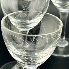 Clear William Fraser Ilona Crystal Cordials Set 8 Germany Cut Swirl 80s VTG