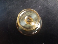 6 Mid Century Amber Yellow Glass Footed Pedestal Sherbet 3″H x 3.5″W