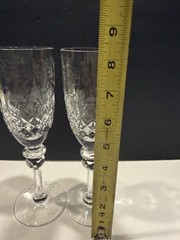 Rogaska Gallia Crystal Champagne Flutes Set of 2 Slovenia 7.25” Elegant