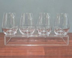 Set of 4 LENOX CRYSTAL Tuscany Classics Stemless Wine Glasses 4-1/2″