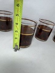 4 Culver Tortoise Dbl Old Fashion Marbelized Glasses VHTF Vintage barware bar