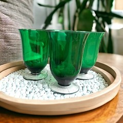 Lenox Holiday Gems Emerald Green 5 1/2″ Highball Glasses Set Of 4 Barware Drink