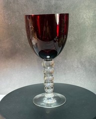 (2) Assorted Deep Ruby Red Wine Glasses. See Description.