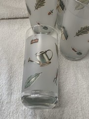 Set Of 4 Pfaltzgraff Naturewood Frosted Drinking Glasses/Tumblers 2.6W x 6¼»H.