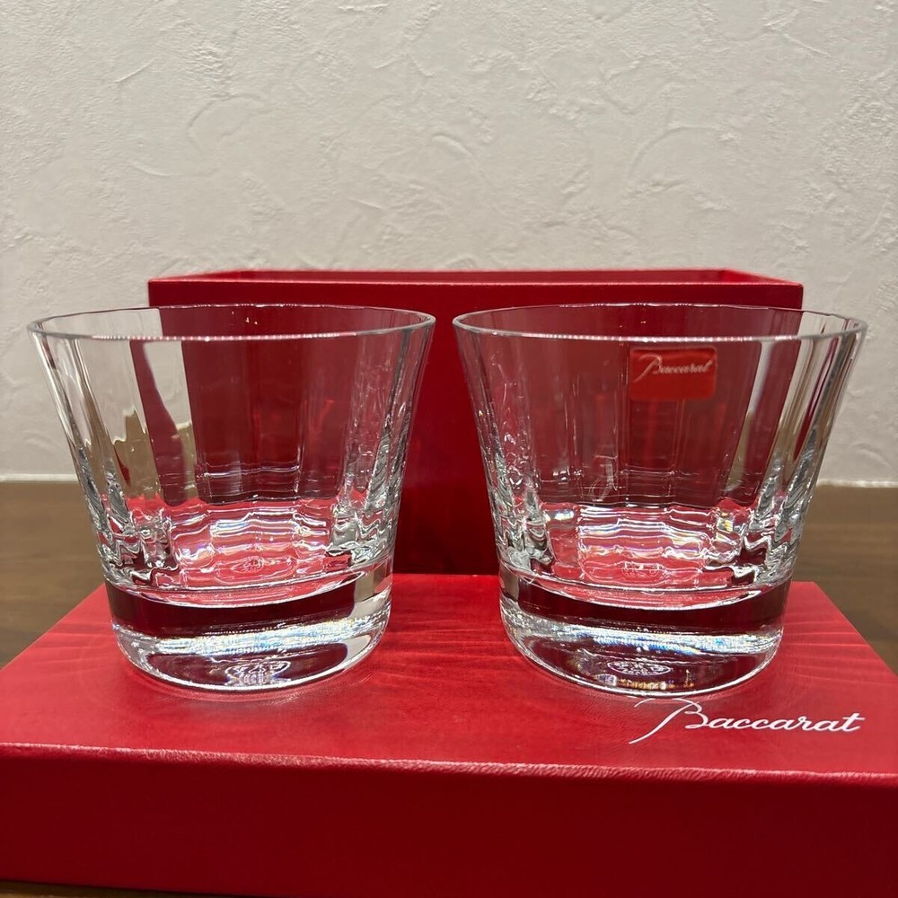 Baccarat Mille Nuits Rock Tumbler Glasses Set of 2 New Unused, Box Marked