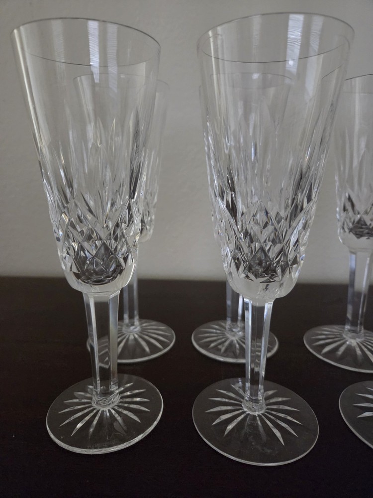 Waterford Crystal Lismore Vintage Champagne Glasses Set Of 8