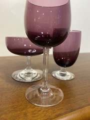 16pc Vintage Classic Amethyst, Purple Glasses, 3 different sizes included