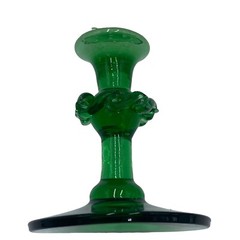 Bullicante Goblet Chalice Clear Green Art Glass Controlled Bubbles 8.75″ Tall