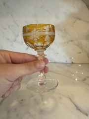 Nachtman Bleikristall Amber Hock Small Wine Traube Glass Set of 3