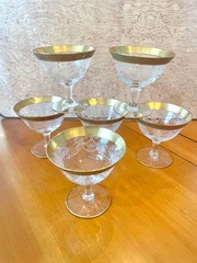 Tiffin Franciscan Champagne/Sherbet Glasses 22k Gold Rim set/6 – MELROSE