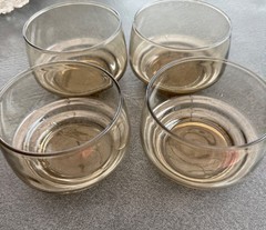 Set/4 Vintage Libbey Glass Tempo Amber Roly Poly Cocktail Glasses