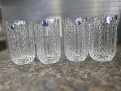 Chelsea White Horse Crystal Tumbler Glass Clear Round Four-Piece Set, 14oz