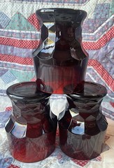 Georgian Ruby 9oz Flat Tumbler by Anchor Hocking 4” Tall Set of 3