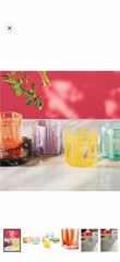 NIB Diane von Furstenberg Glass Tall Tumblers – Multicolor Hand Crafted Set