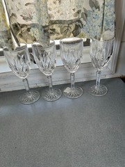 NWT FOUR (4) MARQUIS WATERFORD «BROOKSIDE» WHITE WINE CRYSTAL GLASSES GERMANY 8″