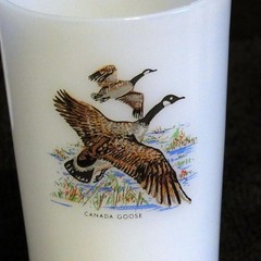 Fire King, Vintage Milk Glass Tumblers Game Birds set of 4