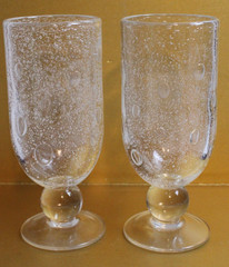 2 Southern living at home Bella Luna Wine goblets retired handmade bubbled