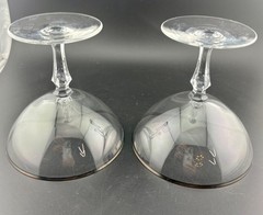Fostoria Engagement Champagne/Sherbet Glass w/Platinum Trim Pair