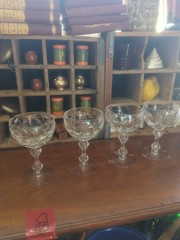 Tiffin Franciscan Royal Splendor Set 4 Champagne Coupe Crystal Glass Goblets…