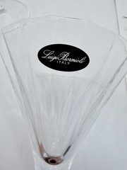 2 Luigi Bormioli Italy Crystal Martini Glasses LEAD FREE Bach Collection SIGNED