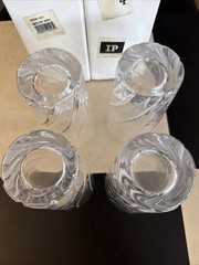 4 Mikasa English Garden Crystal Highball Glasses Etched Flowers XY 708/012