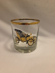Classic Car Glass Tumbler 1906 Turkheimer Gold Rim Whiskey Glass
