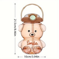 1000ml Cute Bear Tumbler with Straw Kawaii Water Bottle Travel Cup for Girls Kid