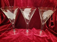 VNTG Total Of 28 WATER WINE Champ. Etc. STEMS Etched Dorothy THORPE Barware GLAM